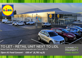 To Let - Retail Unit Next to Lidl