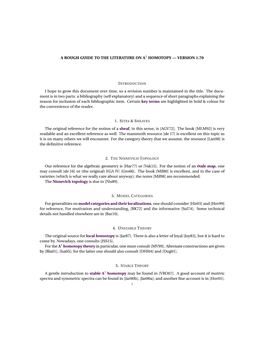 A ROUGH GUIDE to the LITERATURE on A1 HOMOTOPY — VERSION 1.70 I Hope to Grow This Document Over Time, So a Revision Number Is