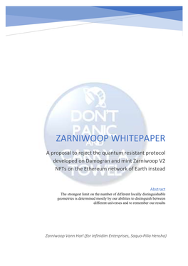 Zarniwoop Whitepaper