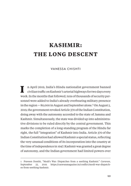 Kashmir: the Long Descent