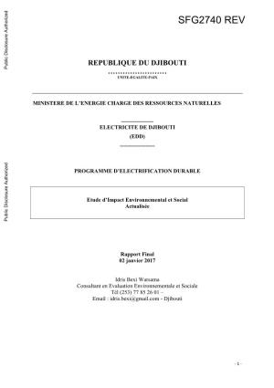 REPUBLIQUE DU DJIBOUTI Public Disclosure Authorized …………………… UNITE-EGALITE-PAIX