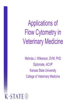 Applications of Flow Cytometry in Veterinary Medicine