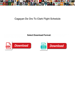 Cagayan De Oro to Clark Flight Schedule