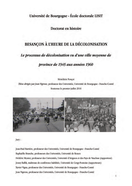 La Décolonisation Vue De Besançon P