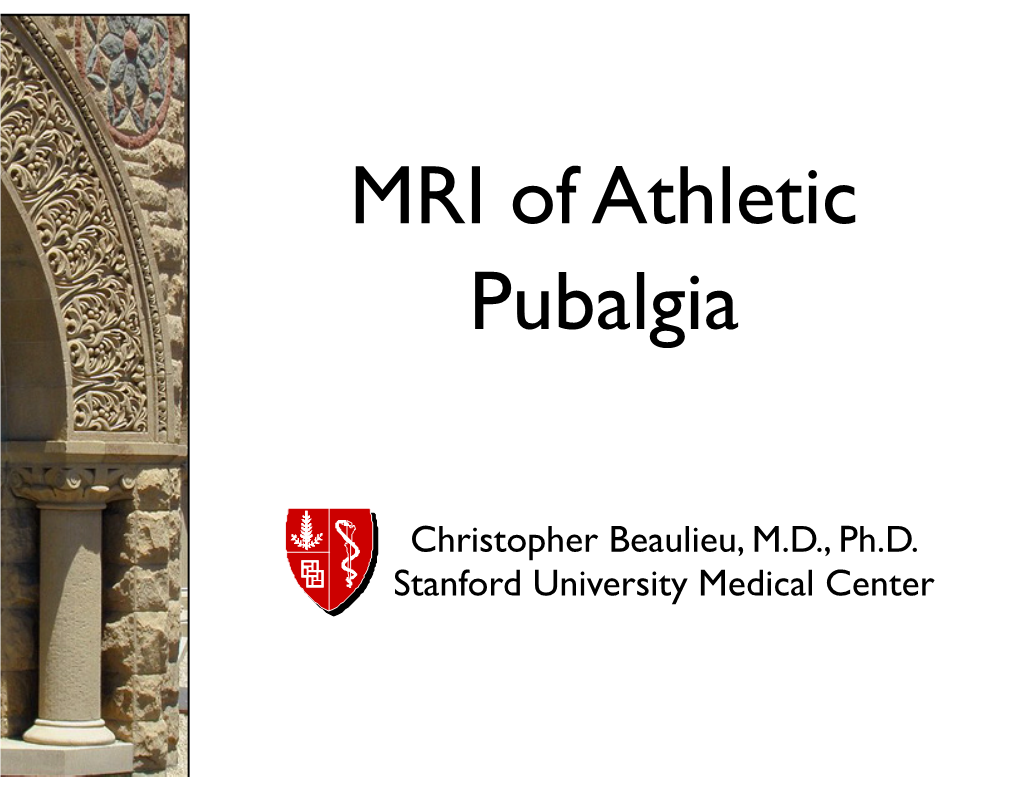 MRI of Athletic Pubalgia