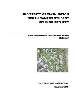 University of Washington North Campus Student Housing Project