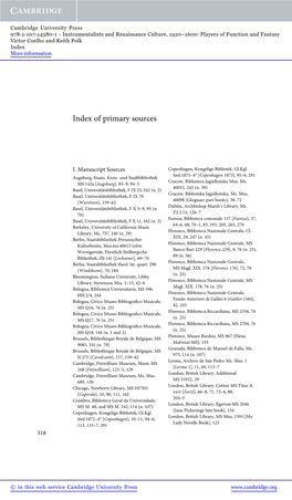 Index of Primary Sources