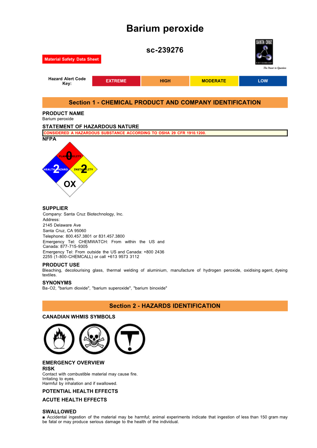 Barium Peroxide