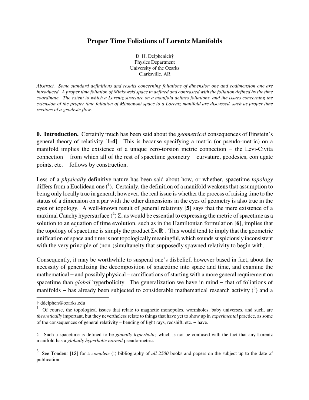 Proper Time Foliations of Lorentz Manifolds