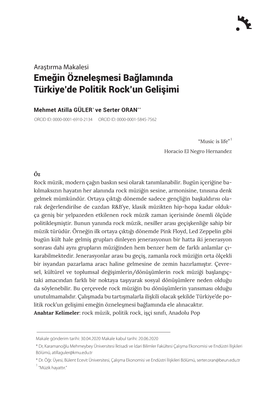 Emeğin Özneleşmesi Bağlamında Türkiye'de Politik Rock'un Gelişimi