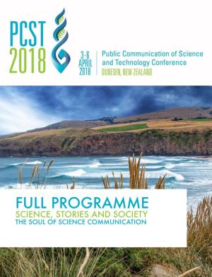 Full Programme Science, Stories and Society the Soul of Science Communication 1 Introduction Sponsors