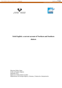Irish English: a Current Account of Northern and Southern Dialects