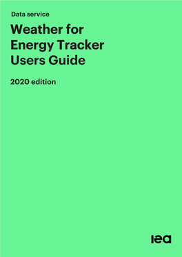 Weather for Energy Tracker Users Guide