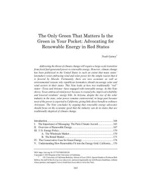 Advocating for Renewable Energy in Red States