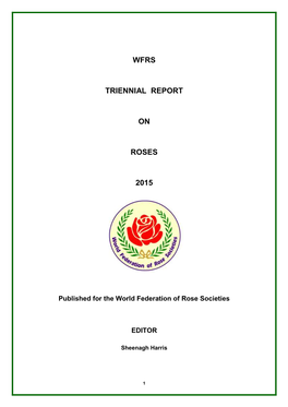 Wfrs Triennial Report on Roses 2015