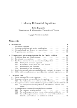 Ordinary Differential Equations