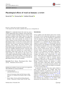 Physiological Effects of Wood on Humans: a Review
