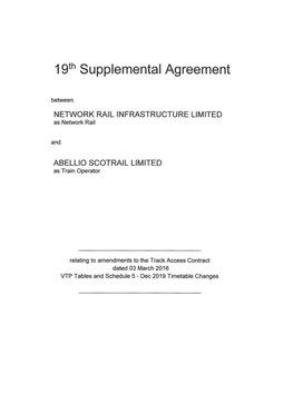 Abellio Scotrail Limited 19Th Supplemental Agreement