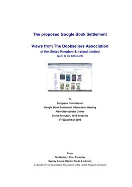 The Proposed Google Book Settlement