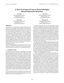 A New Concept of Convex Based Multiple Neural Networks Structure