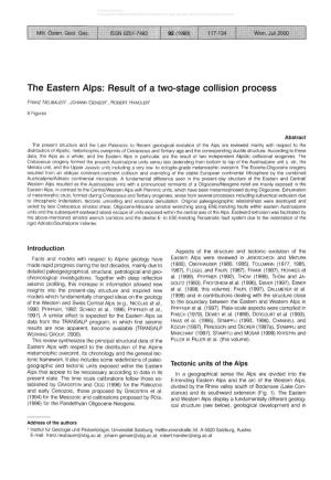 The Eastern Alps: Result of a Two-Stage Collision Process