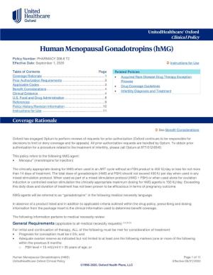 Human Menopausal Gonadotropins (Hmg) – Oxford Clinical Policy