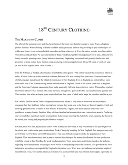 18Th Century Clothing