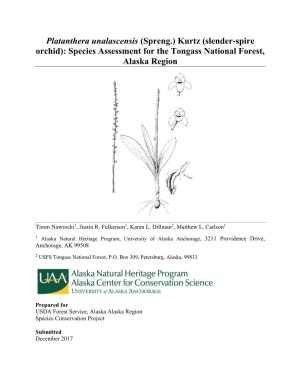 Conservation Assessment of Piperia Unalascensis