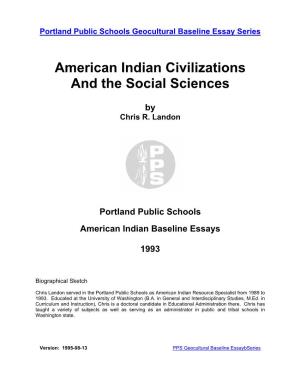 American Indian Civilizations and the Social Sciences