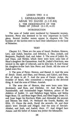 I. Genealogies from Adam to David (1 : 1-9 :44)