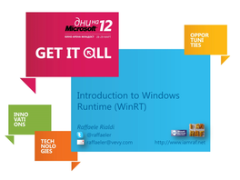 Introduction to Windows Runtime (Winrt)