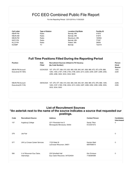 FCC EEO Combined Public File Report