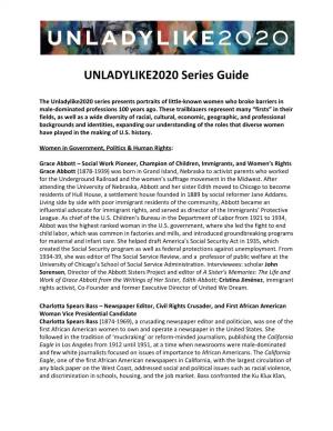 UNLADYLIKE2020 Series Guide