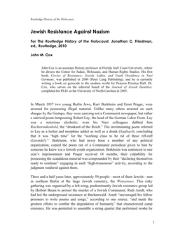 Jewish Resistance Against Nazism