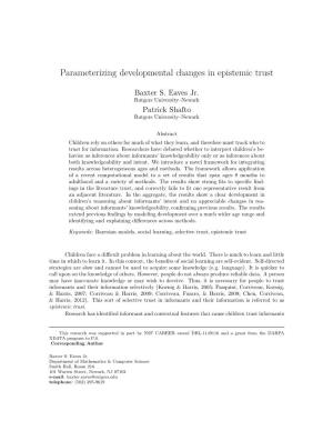 Parameterizing Developmental Changes in Epistemic Trust