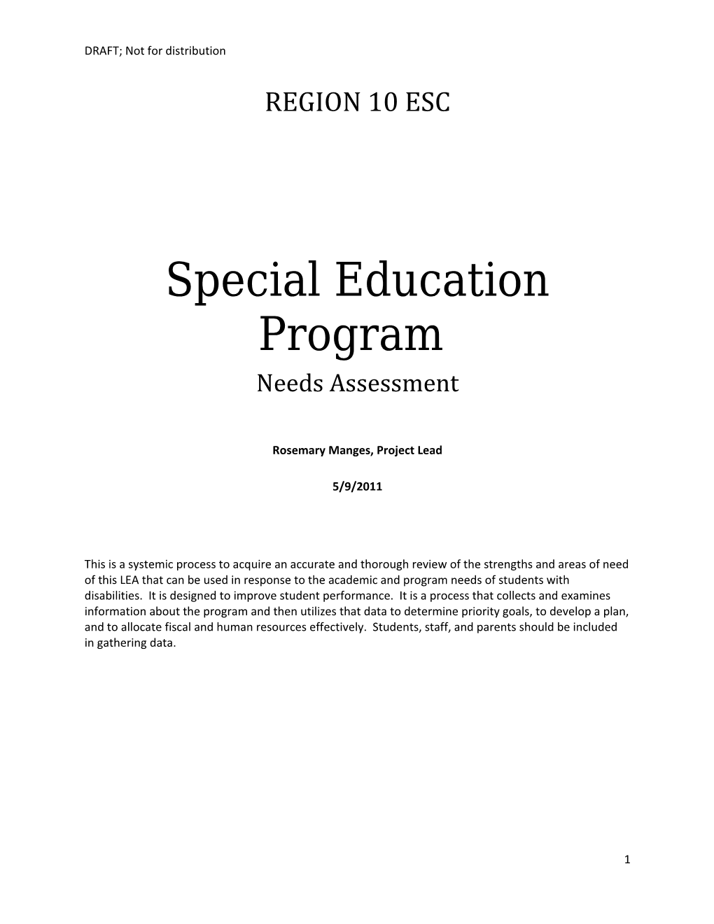 Special Education Program