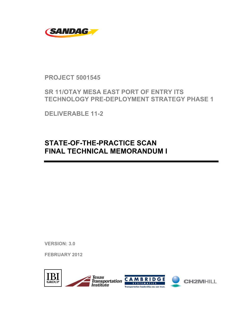 State-Of-The-Practice Scan Final Technical Memorandum I [PDF