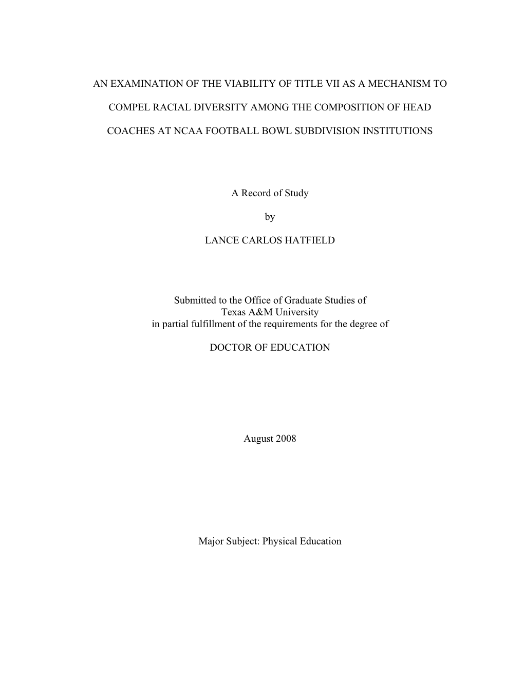 An Examination of the Viability of Title Vii As a Mechanism To