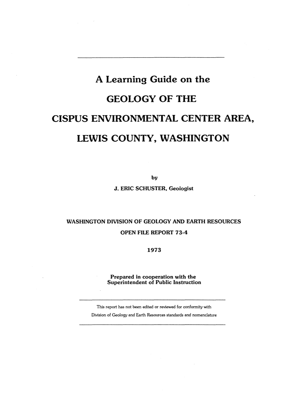 A Learning Guide on the GEOLOGY of the CISPUS