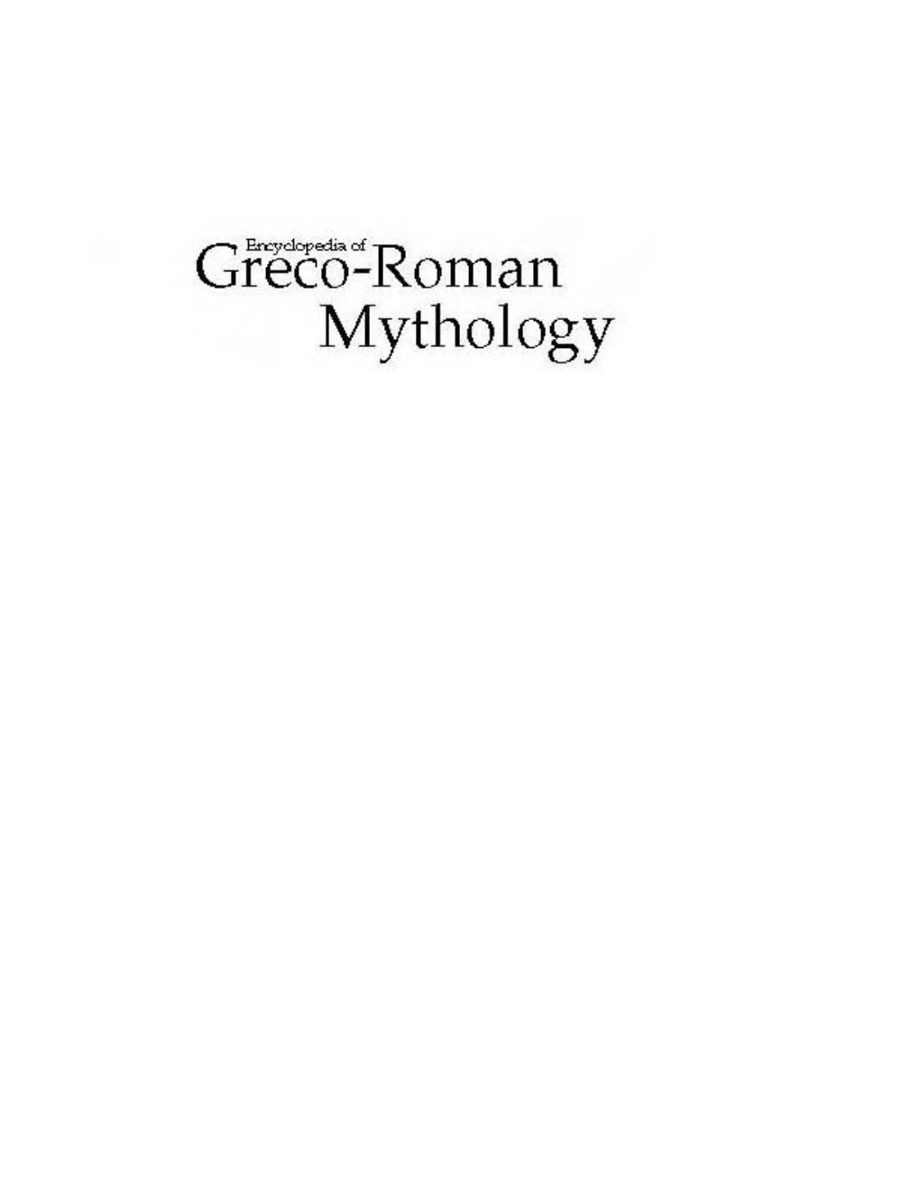 Greco: Roman Mythology