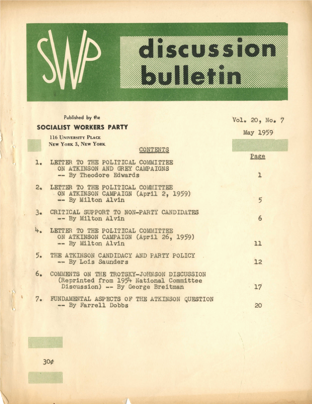 Volume 20, No. 7, May 1959