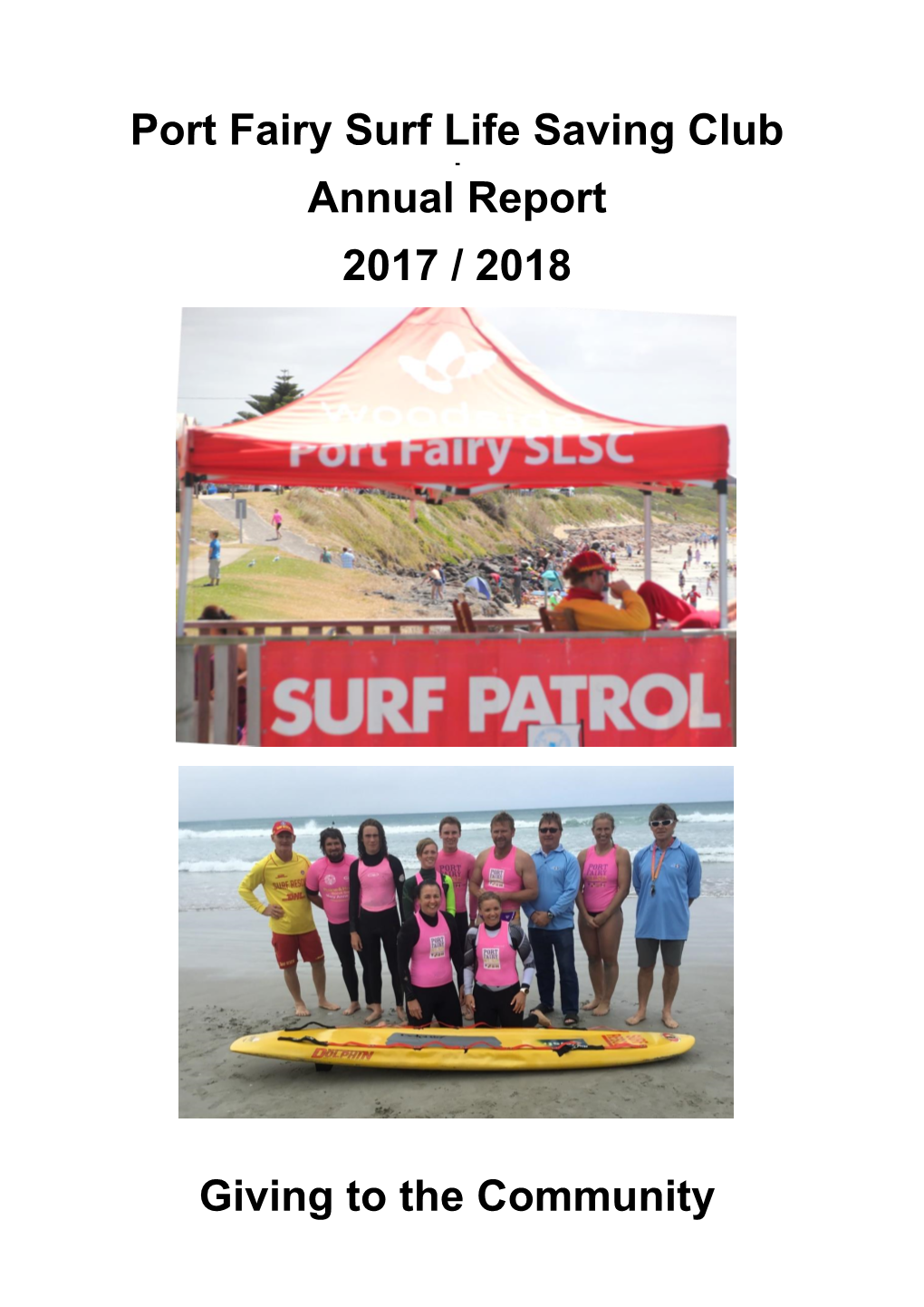 Port Fairy Surf Life Saving Club - Annual Report