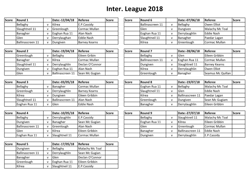 Inter. League 2018