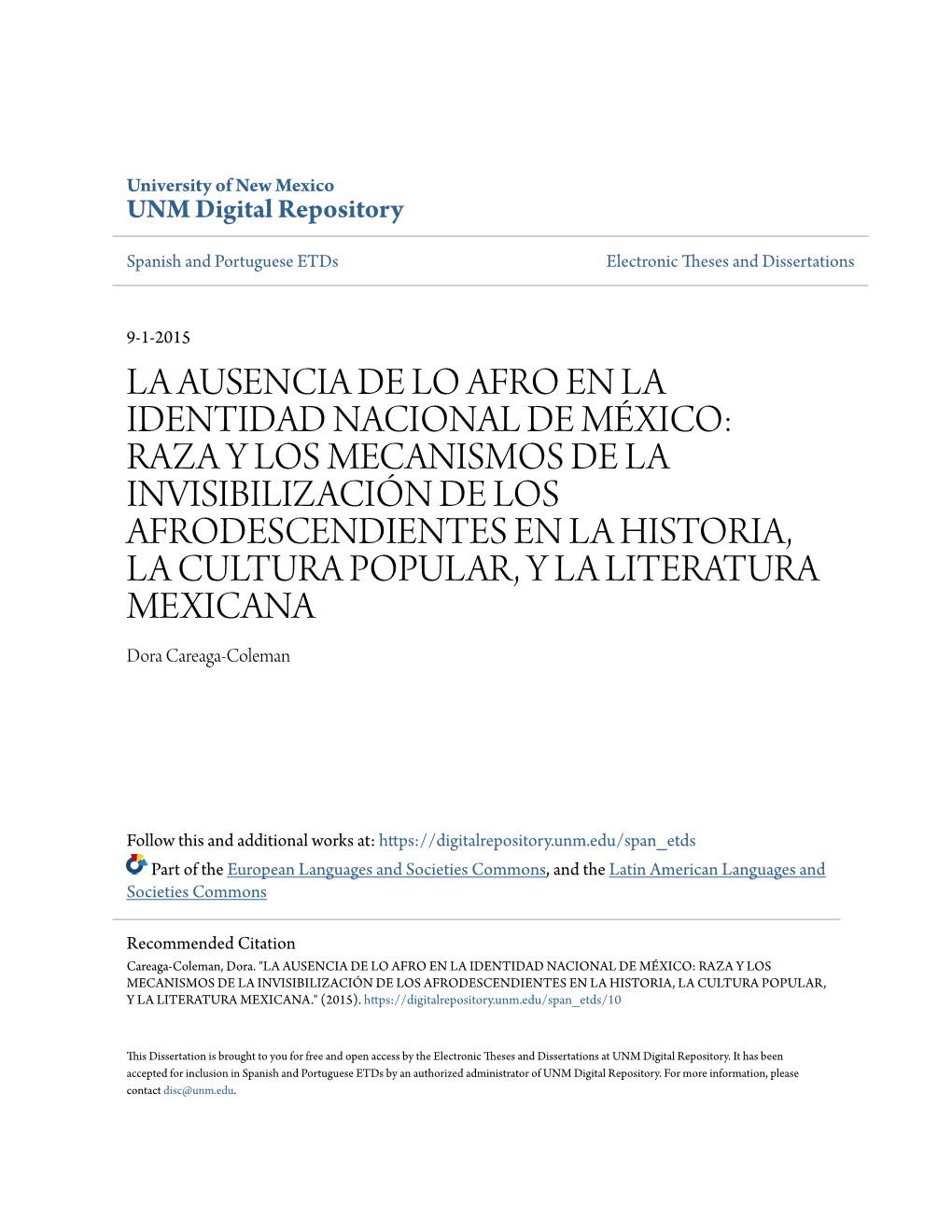 La Ausencia De Lo Afro En La Identidad Nacional De México