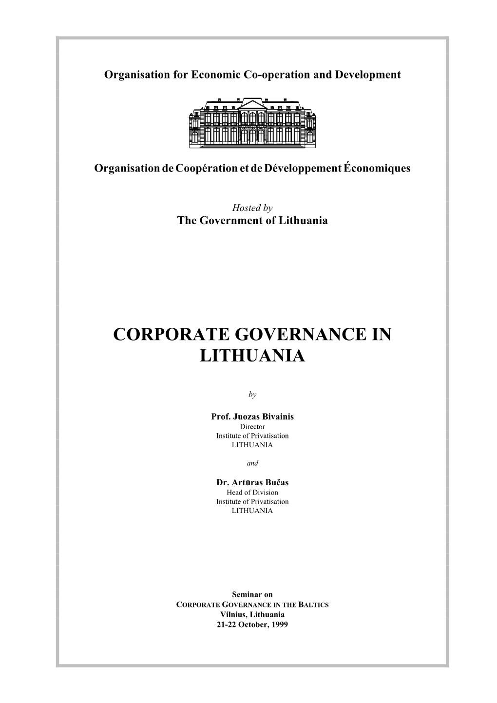 Corporate Governance in Lithuania