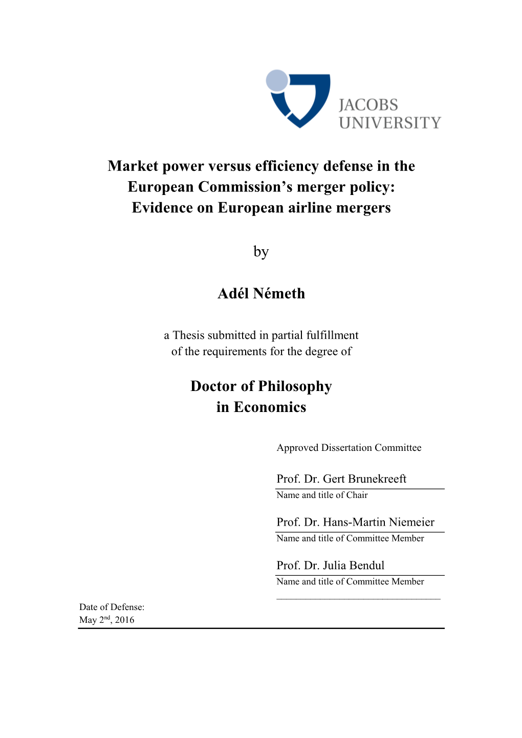 Evidence on European Airline Mergers by Ad