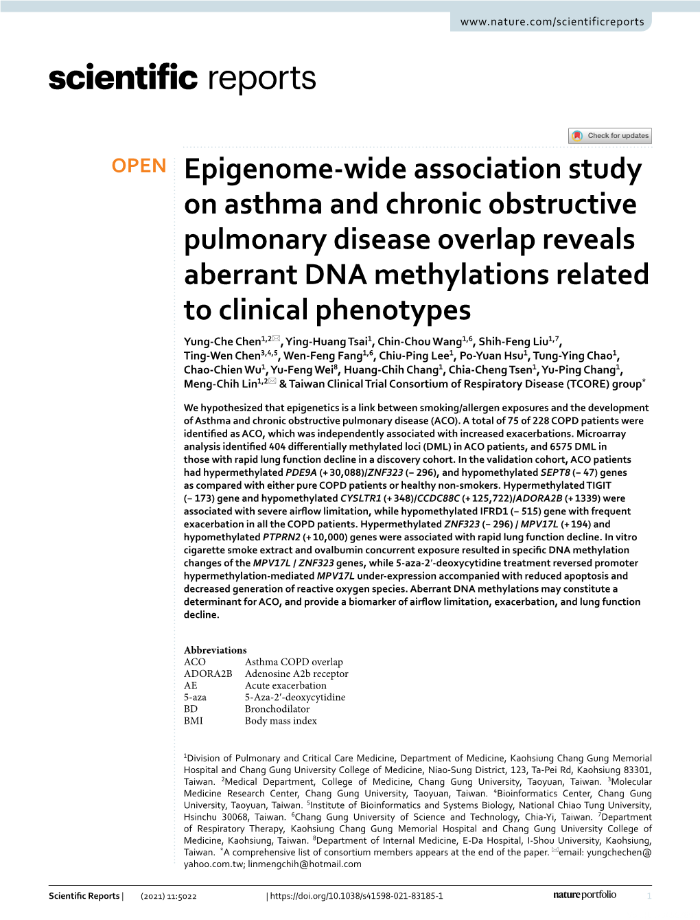 Epigenome-Wide Association Study on Asthma and Chronic Obstructive