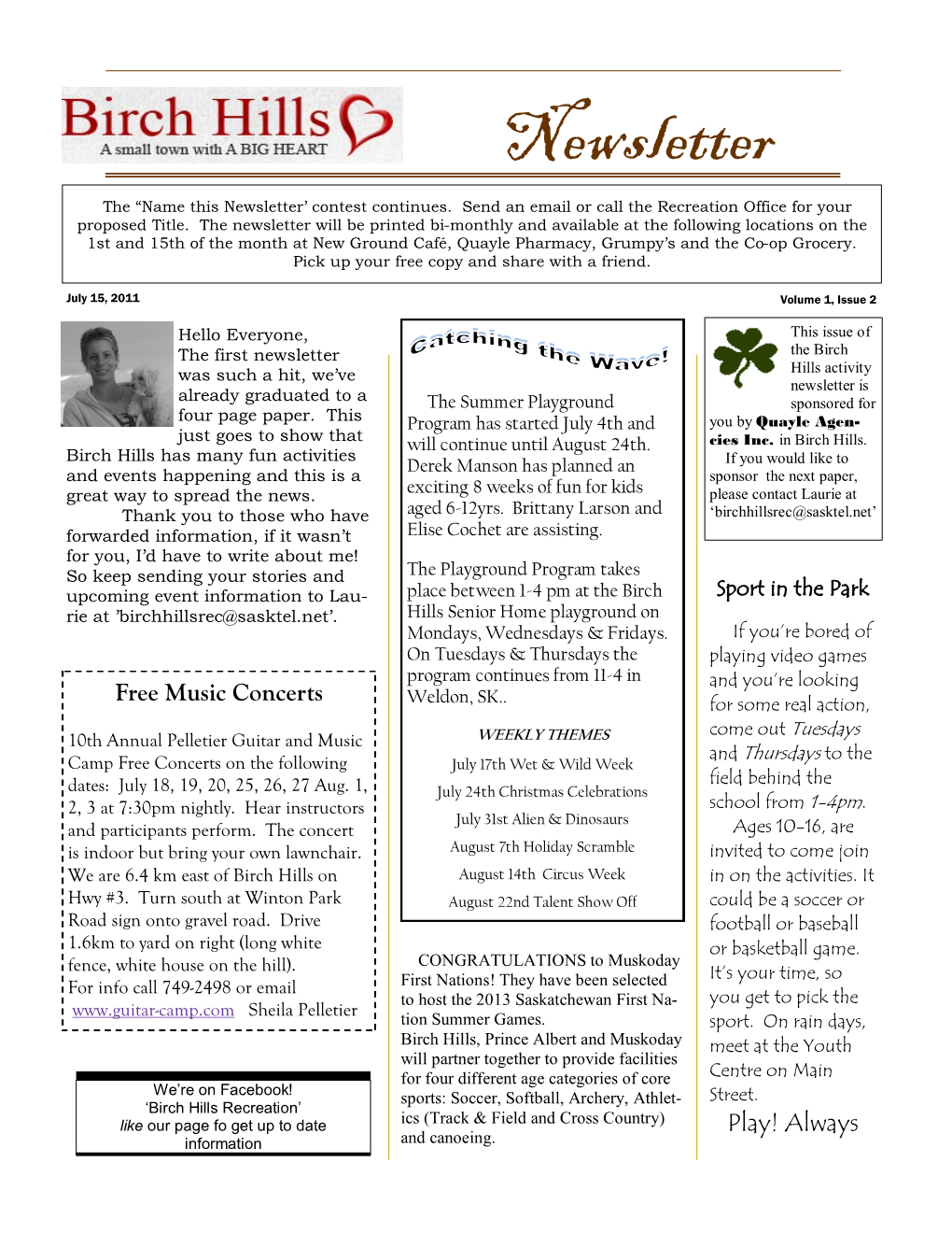 Newsletter the “Name This Newsletter’ Contest Continues