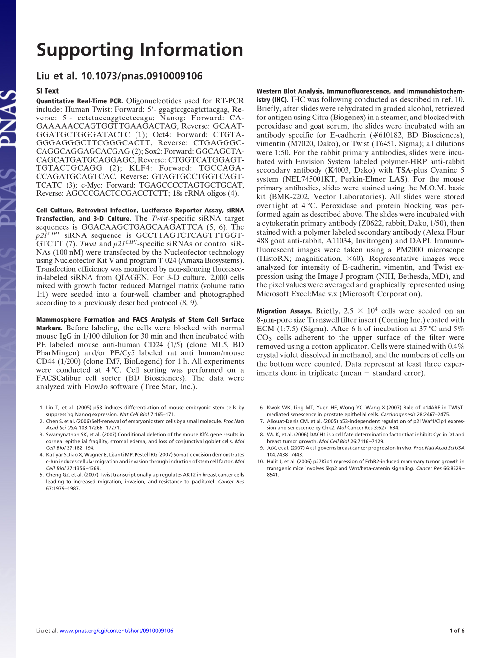 SI Text Western Blot Analysis, Immunofluorescence, and Immunohistochem- Quantitative Real-Time PCR