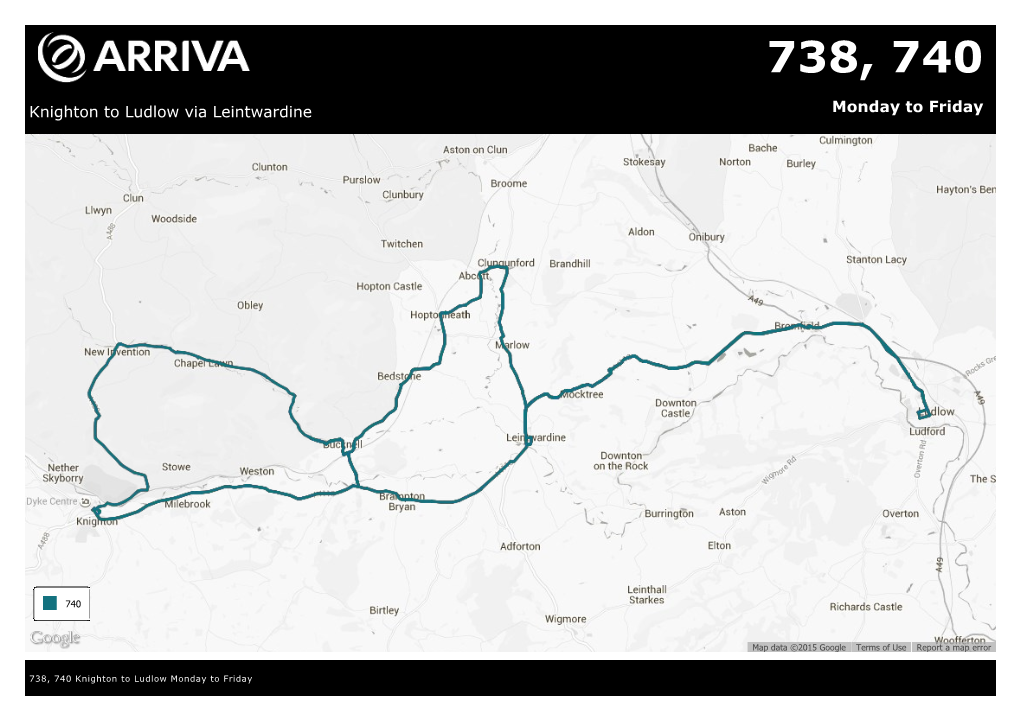 Monday to Friday Knighton to Ludlow Via Leintwardine